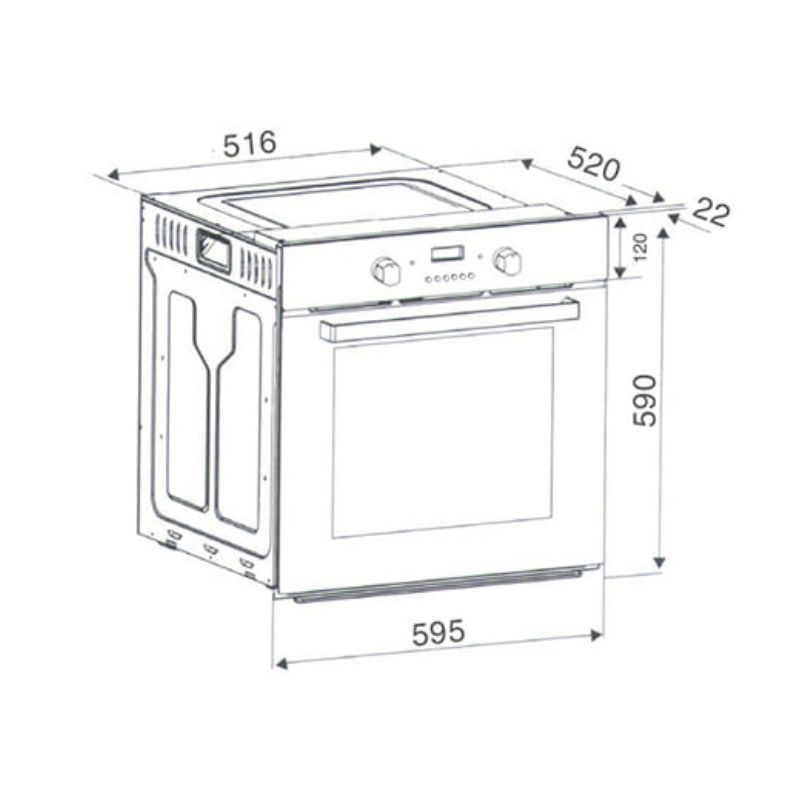 Lò nướng âm tủ 70L Binova BI-66-ISO-SS1