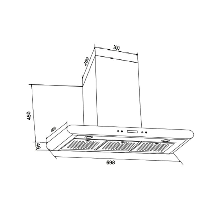 Máy hút mùi áp tường Binova BI-32-GT-070