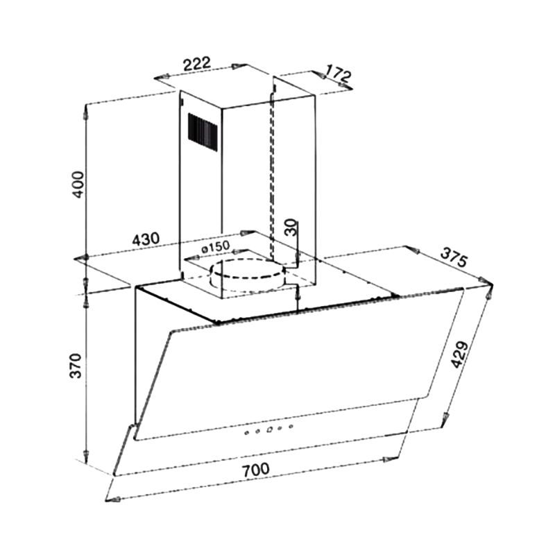 Máy hút mùi áp tường Binova BI-57-GT-071