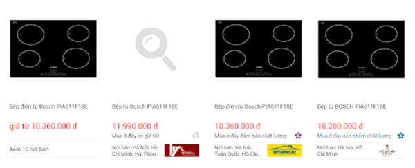 Giá bếp từ Bosch PIA611F18E trên websosanh
