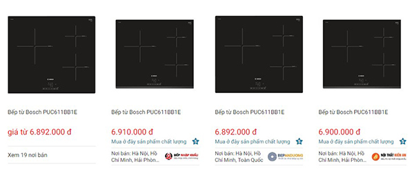 Giá bếp từ Bosch PUC611BB1E trên websosanh
