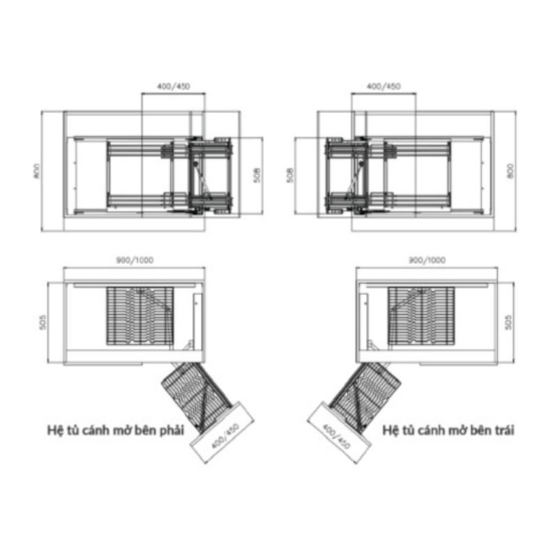 Kệ góc liên hoàn nan dẹt Inox GrandX XMC.45S LEFT0