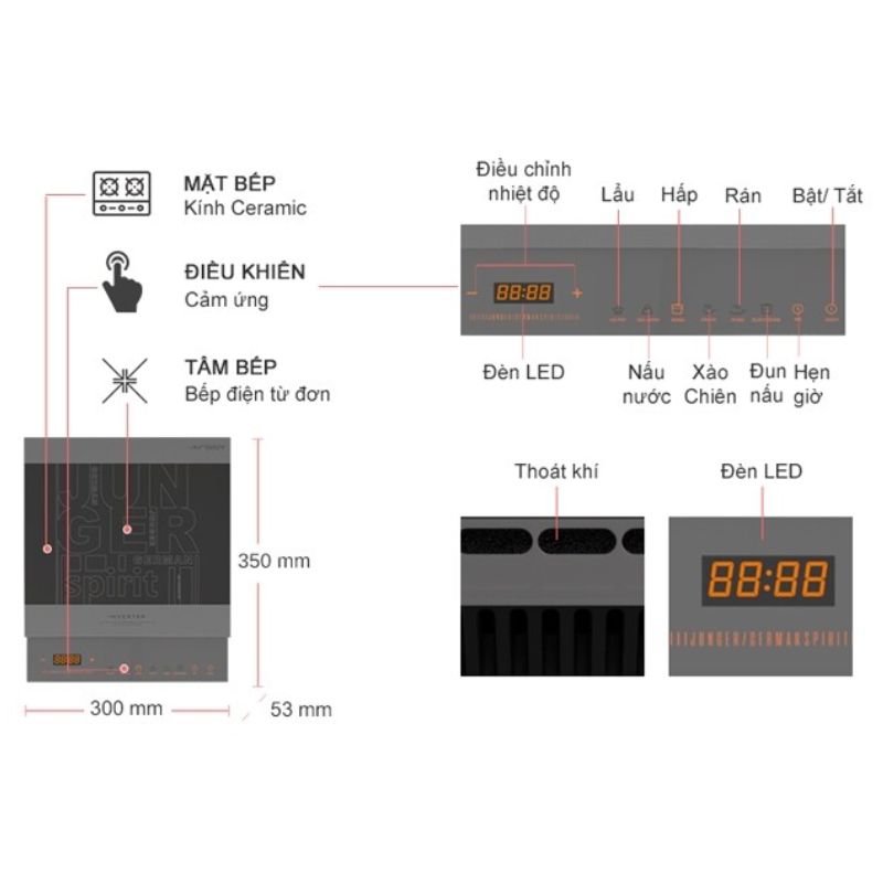 Bếp từ đơn Junger CEJ-105-I di động1