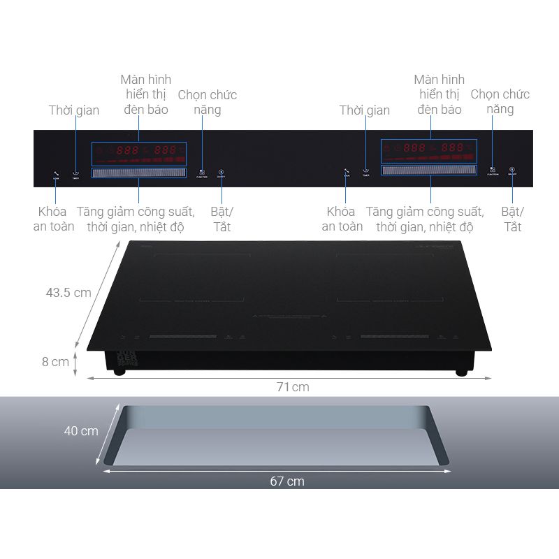 Bếp từ đôi Junger CEJ-200-II lắp âm1