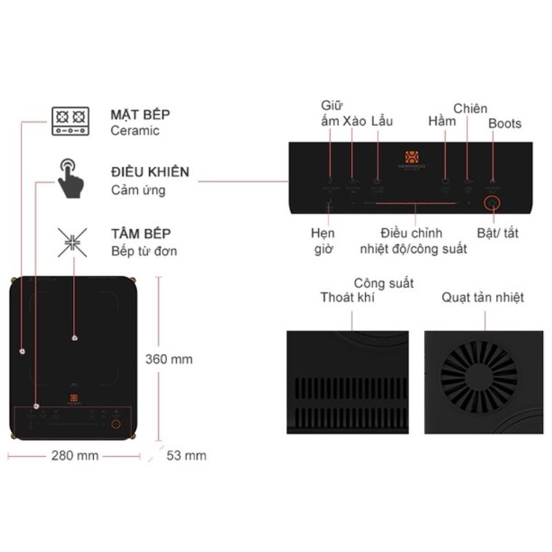 Bếp từ đơn Hawonkoo CEH-107-BA di động1