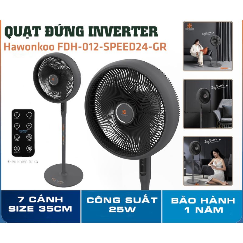 Quạt điện Hawonkoo DC FDH-012-SPEED24-GR1