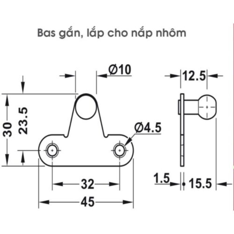 Pittong đẩy cánh tủ 100N Hafele 373.82.9082