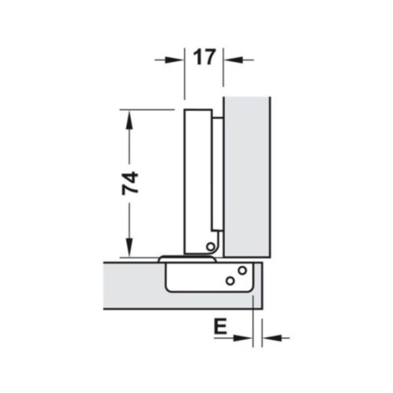 Bản lề trùm ngoài Metalla SM 110° giảm chấn Hafele 315.06.7500