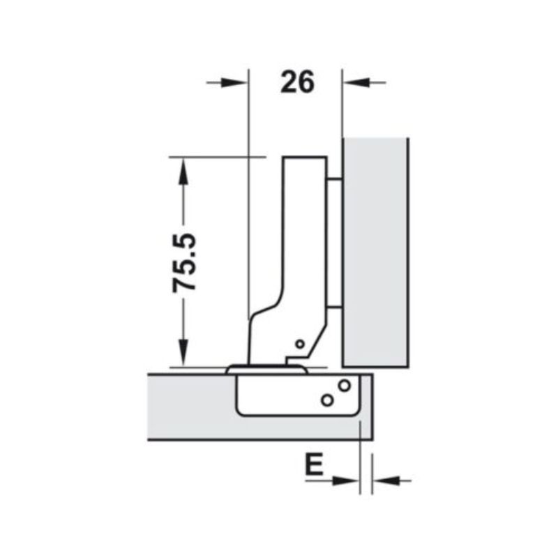 Bản lề trùm nửa Metalla SM 110° giảm chấn Hafele 315.06.7510