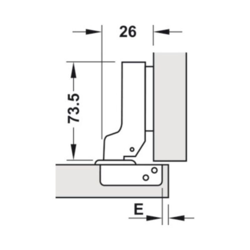 Bản lề trùm nửa Metalla SM DIY 110º Hafele 493.03.0220