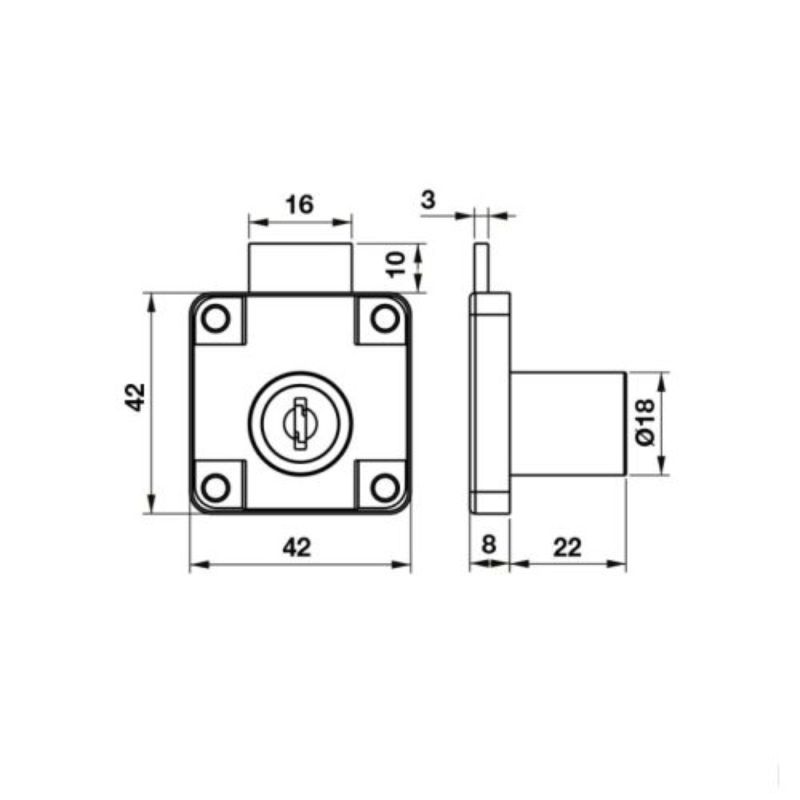 Bộ khóa tủ DIY Hafele 482.01.1100