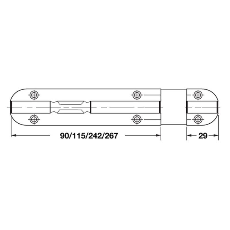 Chốt gài cửa 102mm Hafele DIY 489.71.3000