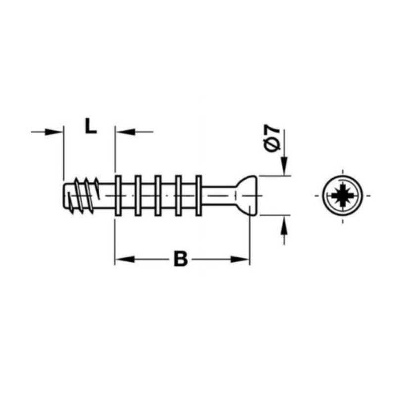 Chốt nối nhỏ ren M6 Dài 11mm Hafele 262.28.6240