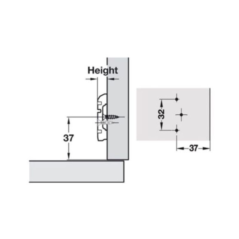 Đế bản lề Metalla SM Inox Hafele 315.98.5700