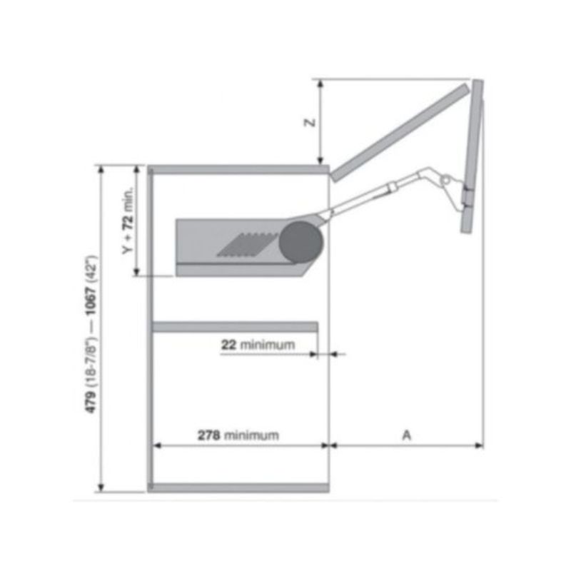 Hộp Lực Tay Nâng Blum Aventos HF-25 372.94.0340