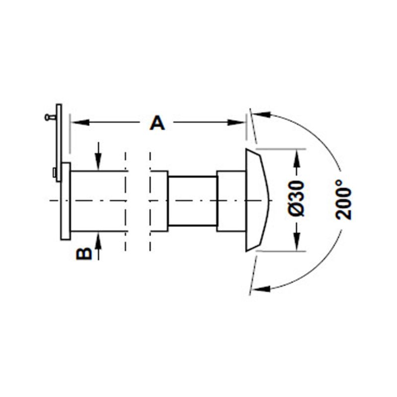 Mắt thần gắn cửa góc nhìn 200º có nắp che Hafele DIY 489.70.4350