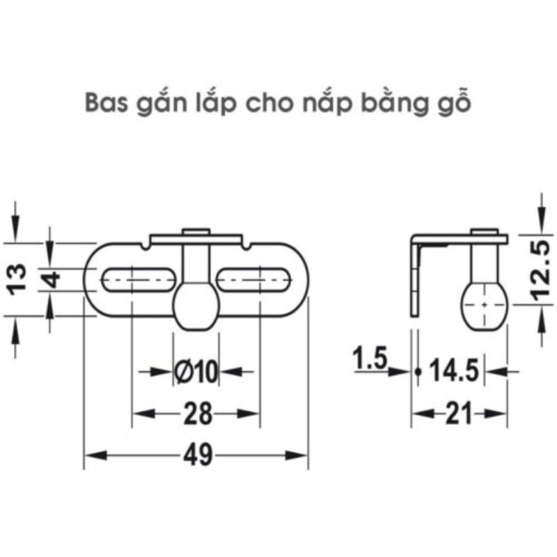 Pittong đẩy cánh tủ 100N Hafele 373.82.9085