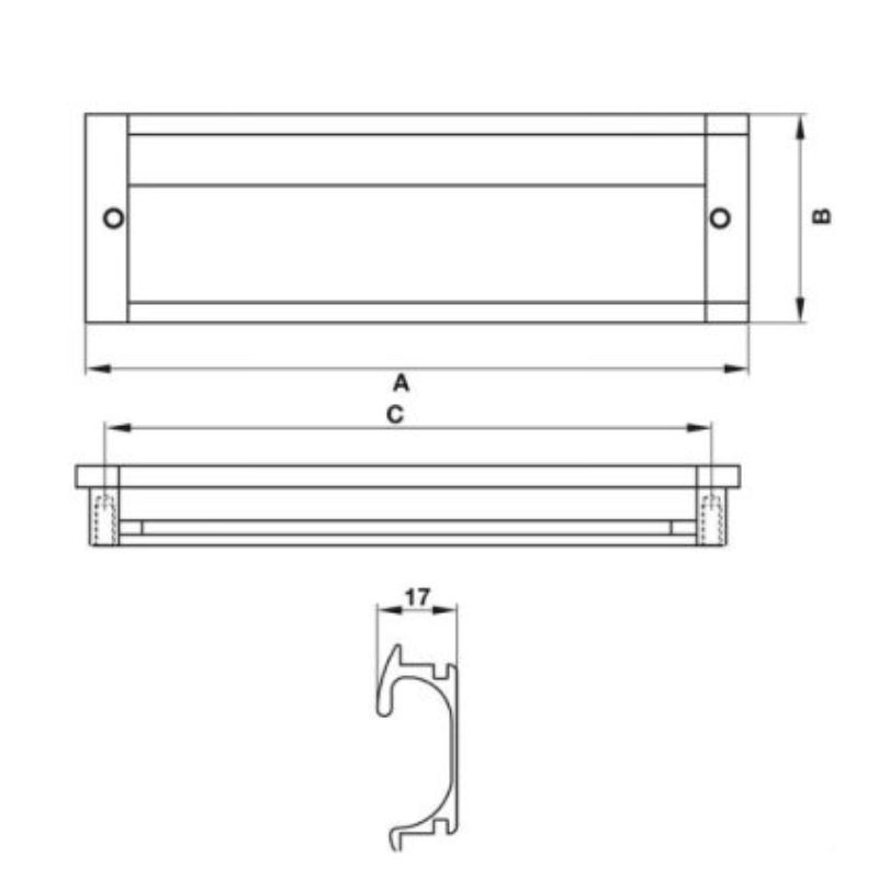 Tay nắm tủ âm 173mm Hafele 151.76.9230