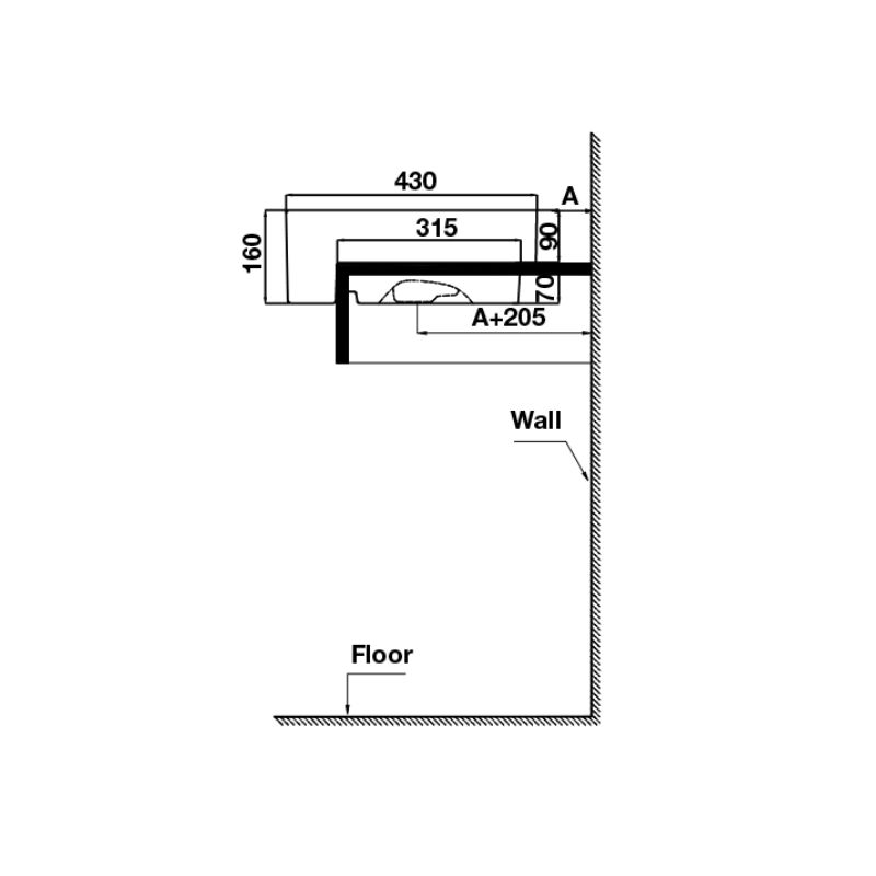 Chậu lavabo bán âm Sapporo Hafele 588.79.0402