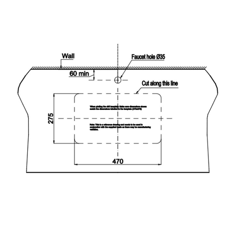 Chậu lavabo âm bàn Sapporo 545 Hafele 588.79.0143