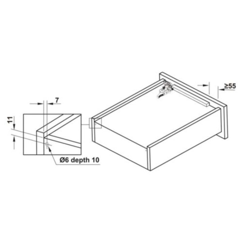 Ray âm EPC Evo 350mm giảm chấn Hafele 433.32.0723