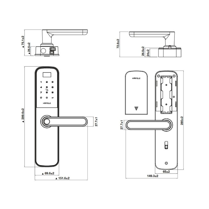 Khóa điện tử DL6000 Hafele 912.20.5810