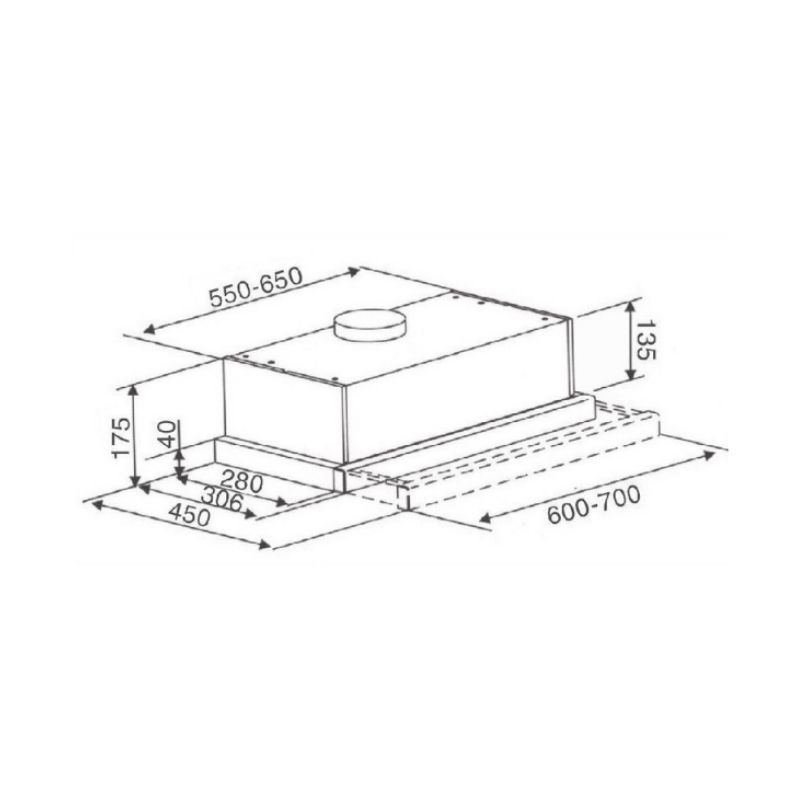 Máy hút mùi âm tủ Binova BI-28-B-060