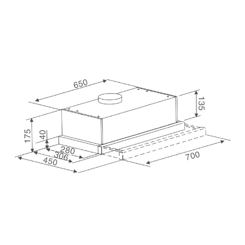 Máy hút mùi âm tủ Binova BI-28-B-071