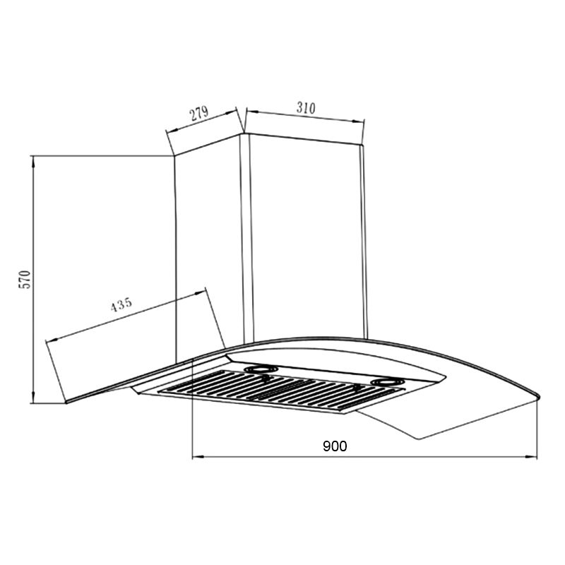 Máy hút mùi áp tường Binova BI-1700SH-900