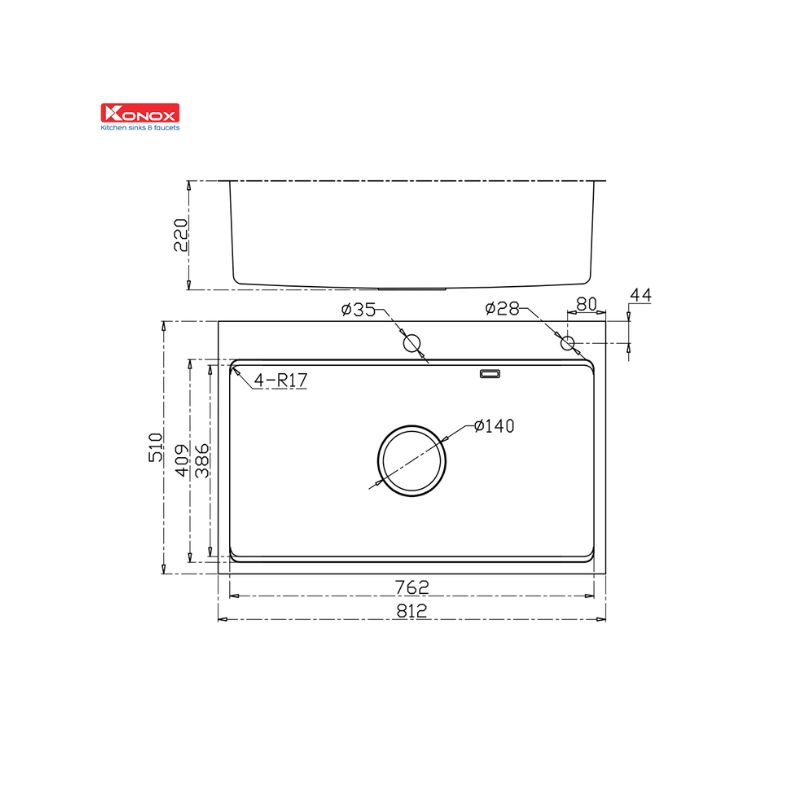 Chậu rửa bát Konox KN8151TS Dekor Basic1