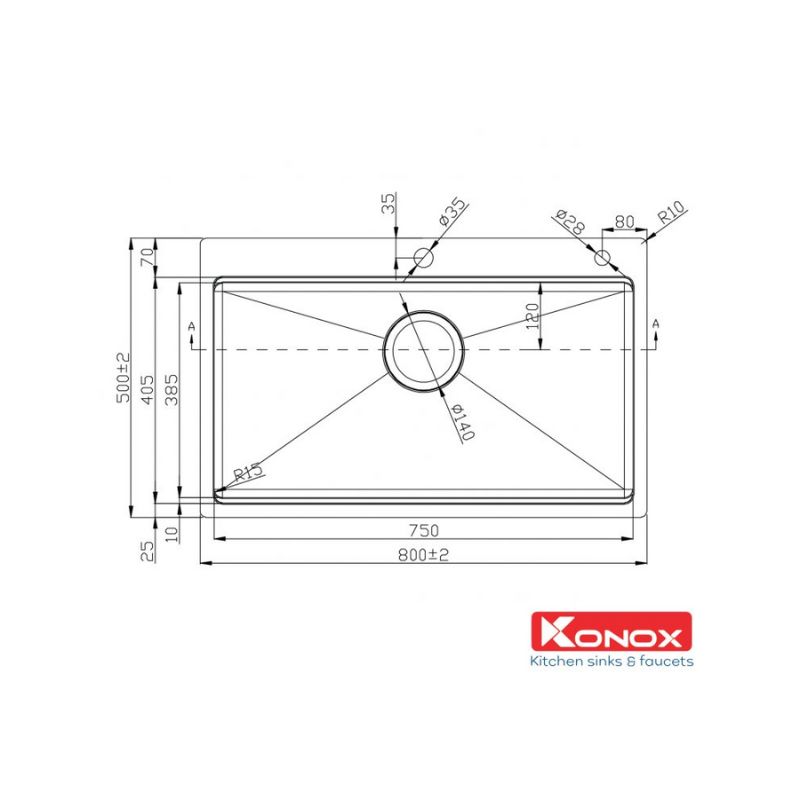 Chậu rửa bát Konox Workstation - Topmount Sink KN8050TS Basic0