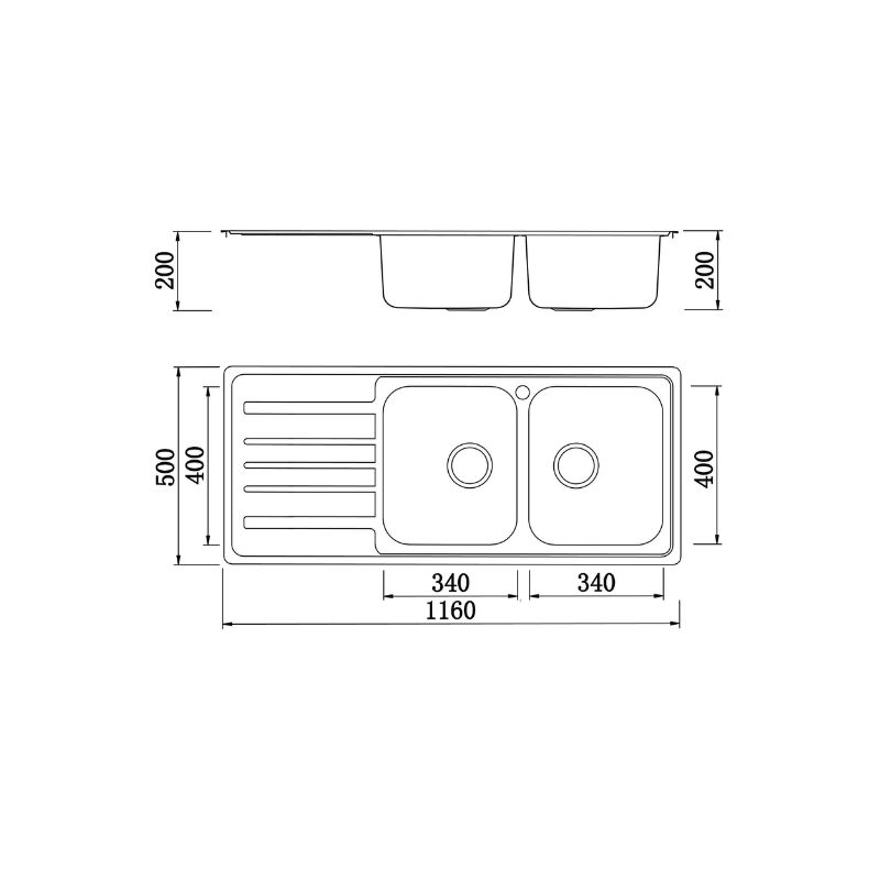 Chậu rửa chén bát Konox Artusi KS11650 1D Bàn trái0