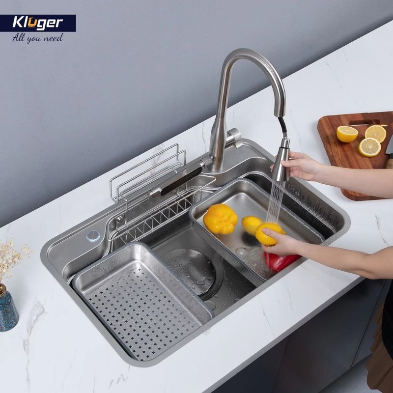 Chậu rửa bát 1 hố Kluger KF7848FS-S78 Plus1