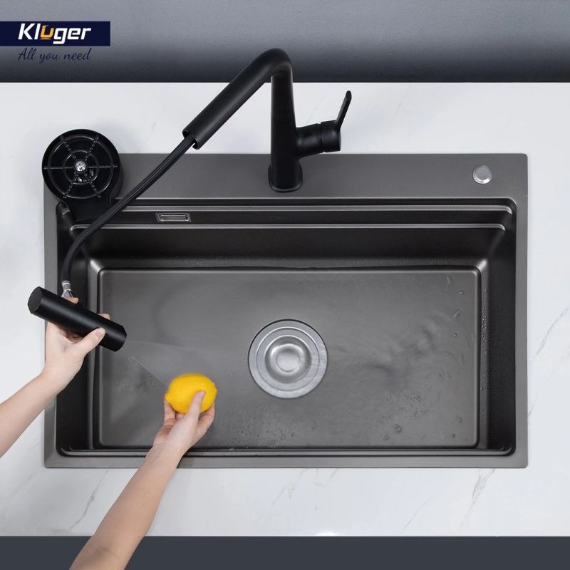 Chậu rửa bát 1 hố Kluger KWF8161FB-S76 Plus1