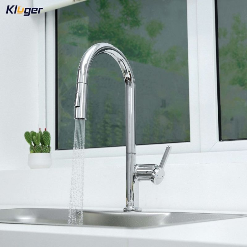 Vòi rửa bát nóng lạnh Kluger KLF0003C có dây rút0