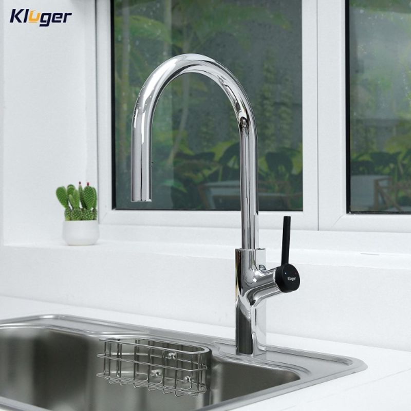 Vòi rửa bát nóng lạnh Kluger KLF0006C có dây rút0