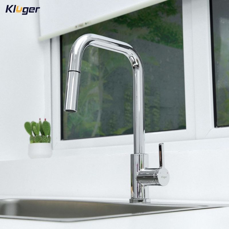 Vòi rửa bát nóng lạnh Kluger KLF0011C có dây rút0