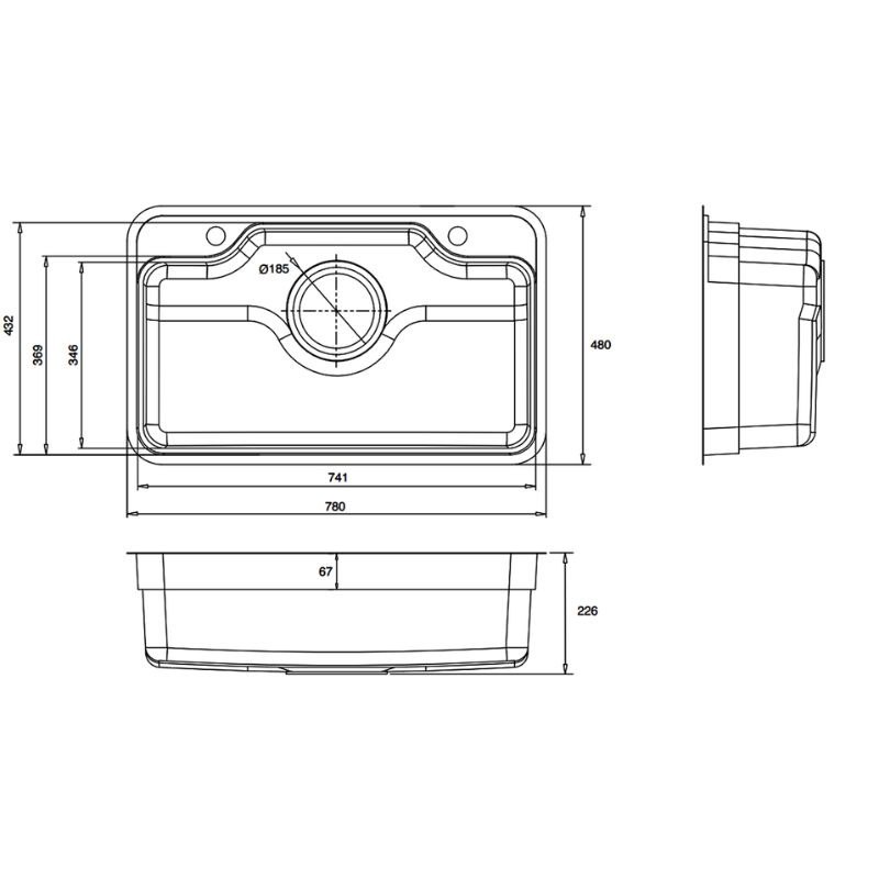 Chậu rửa bát 1 hố Kluger KF7848FS-S78 Plus2