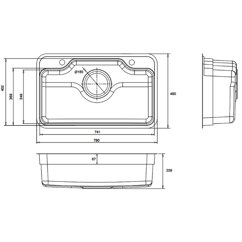 Chậu rửa bát 1 hố Kluger KF7848FS-S782