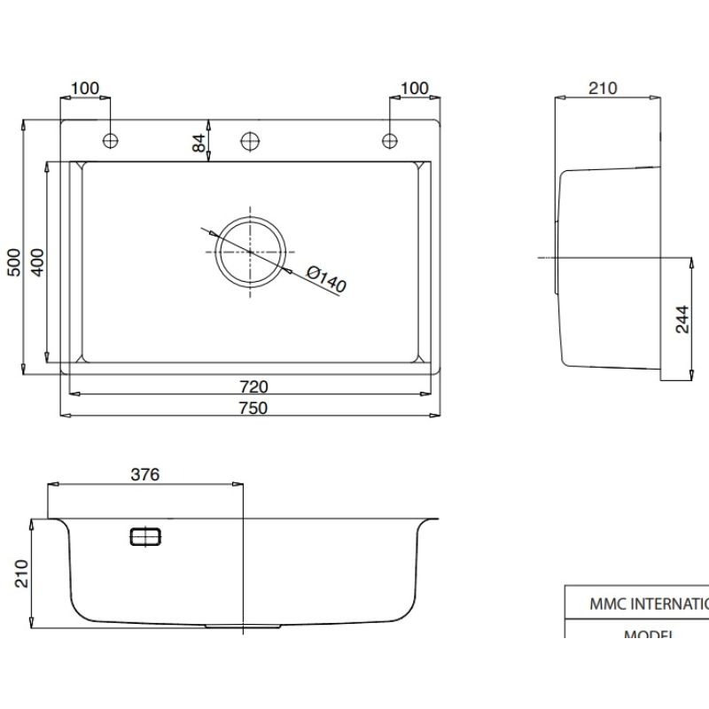 Chậu rửa bát 1 hố Kluger KF8121B-S752