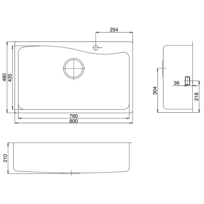 Chậu rửa bát 1 hố Kluger KF8131FS-S802