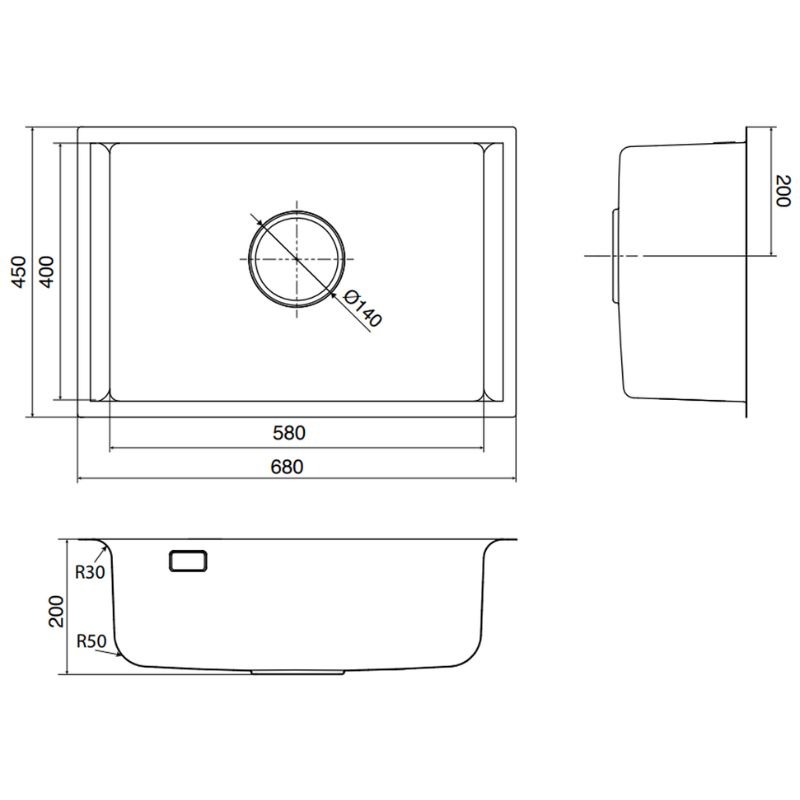 Chậu rửa bát 1 hố Kluger KU8121S-S682