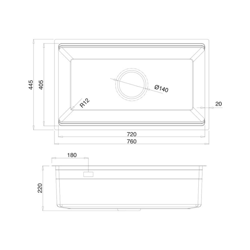 Chậu rửa bát 1 hố Kluger KWU8161FS-S762