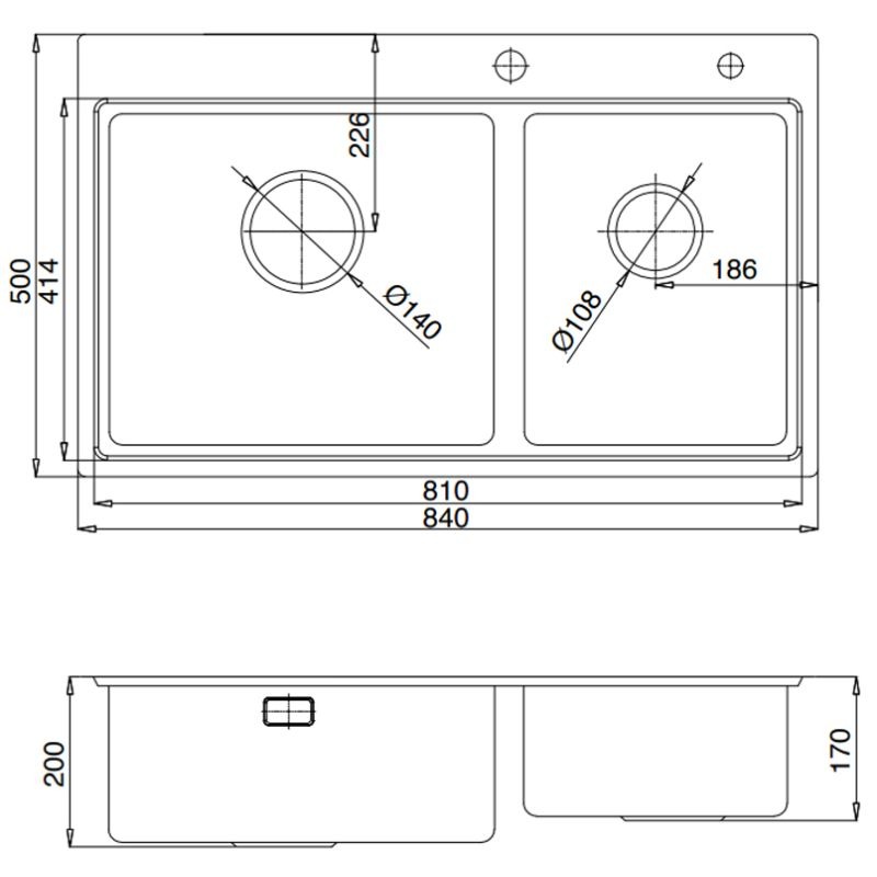 Chậu rửa bát 2 hố Kluger KW8211S-S842