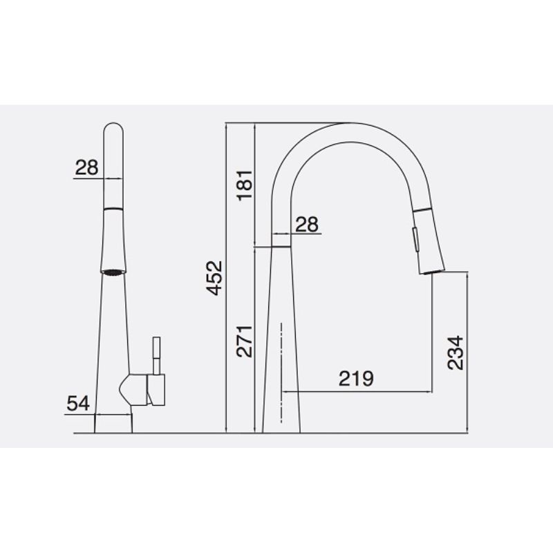 Vòi rửa bát nóng lạnh Kluger KLF0009S có dây rút2