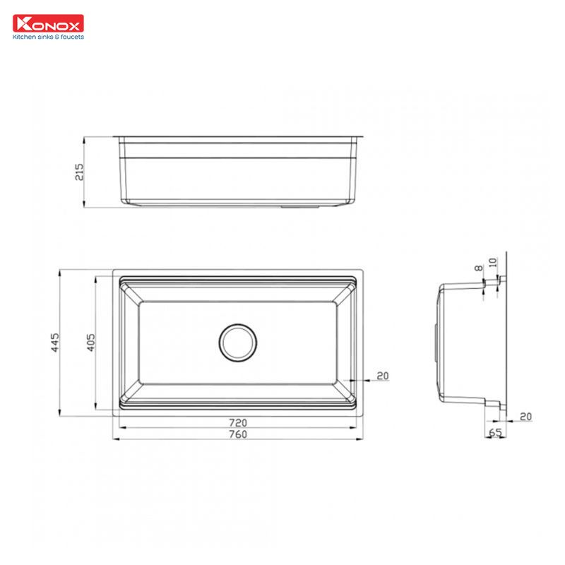 Chậu rửa bát Konox Workstation - Undermount Sink KN7644SU Dekor3