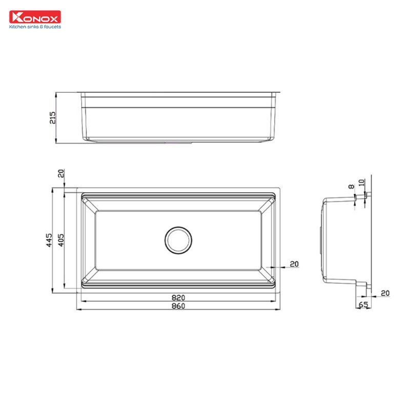 Chậu rửa bát Konox Workstation - Undermount Sink KN8644SU Dekor3