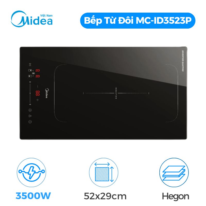 Bếp điện từ đôi Midea MC-ID3523P lắp âm