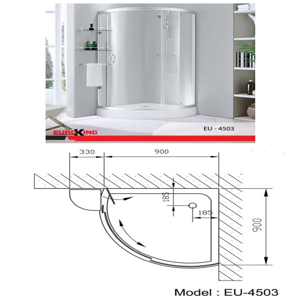 Bồn tắm đứng vách kính Euroking EU-45031