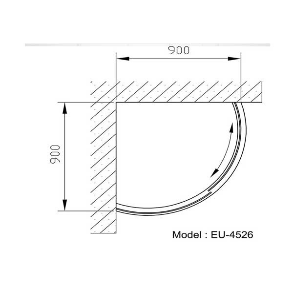 Phòng tắm vách kính Euroking EU-4526A 900mm0